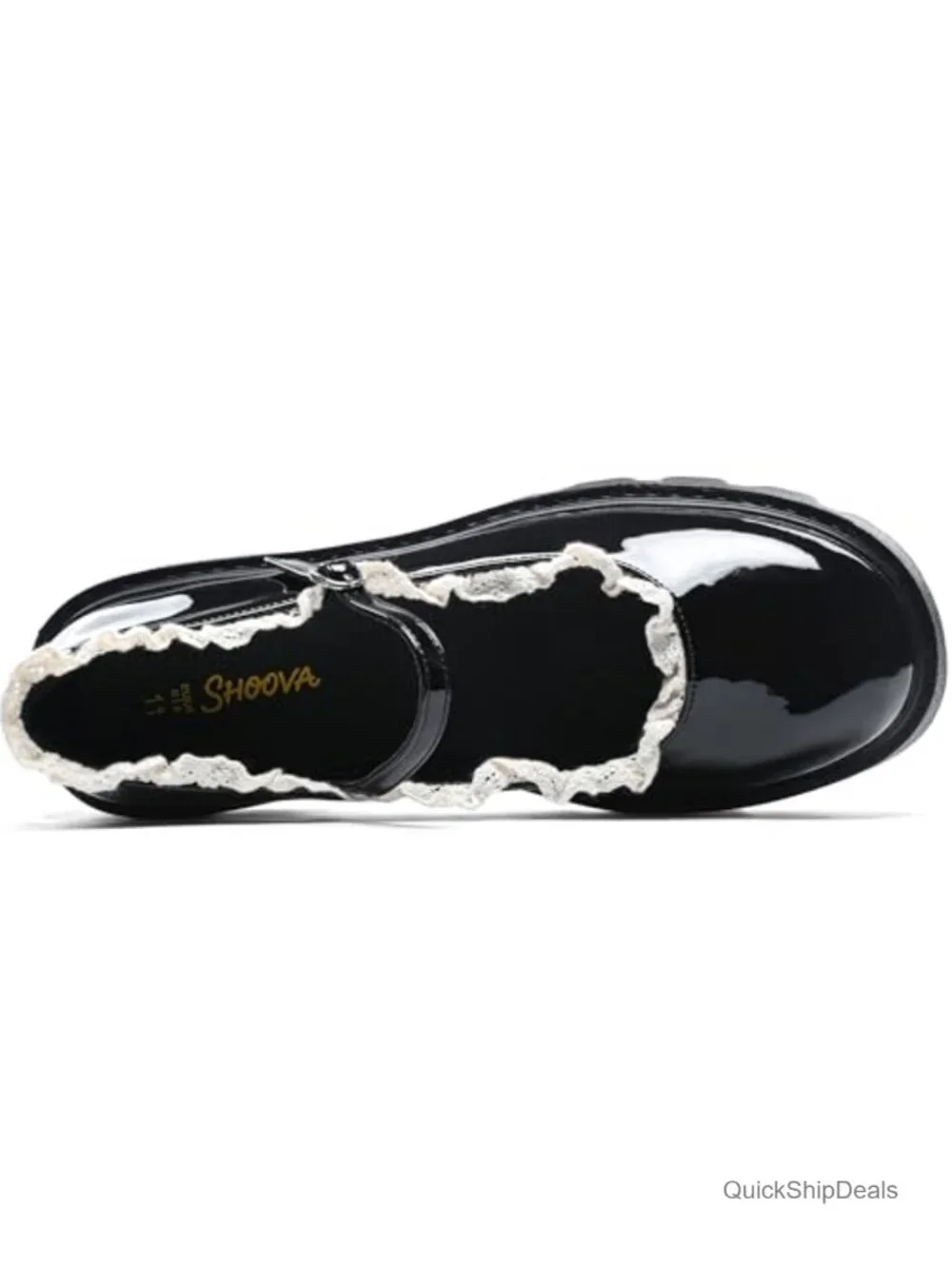 Chunky Platform Mary Jane Heels Women's PU Dress Pumps